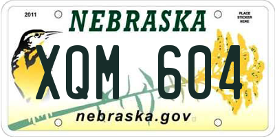 NE license plate XQM604