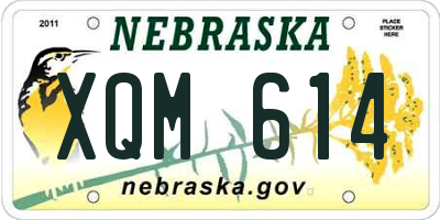 NE license plate XQM614