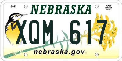 NE license plate XQM617