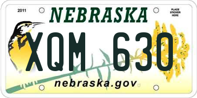NE license plate XQM630