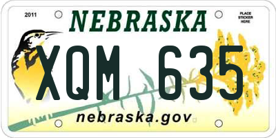 NE license plate XQM635