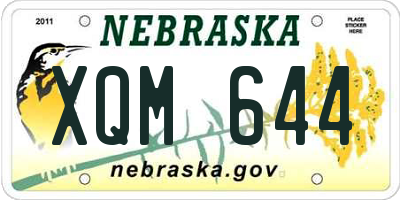NE license plate XQM644
