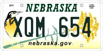 NE license plate XQM654
