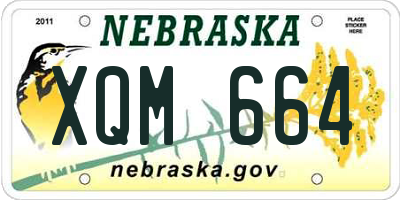 NE license plate XQM664