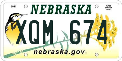 NE license plate XQM674
