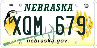 NE license plate XQM679