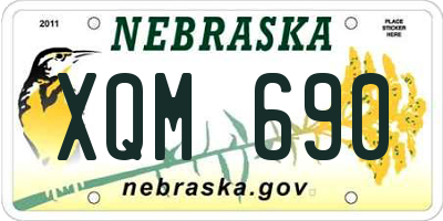 NE license plate XQM690