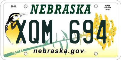 NE license plate XQM694