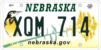 NE license plate XQM714