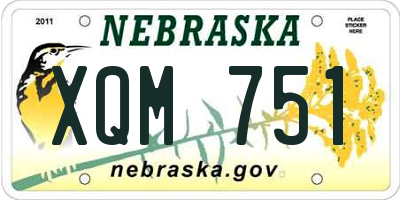 NE license plate XQM751