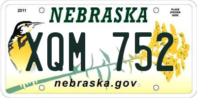 NE license plate XQM752