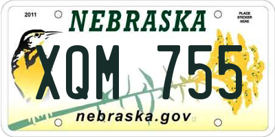 NE license plate XQM755