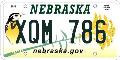 NE license plate XQM786