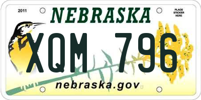NE license plate XQM796