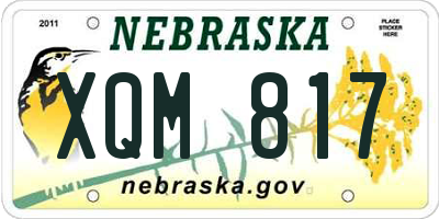 NE license plate XQM817