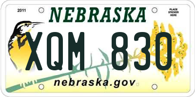 NE license plate XQM830