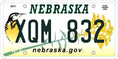 NE license plate XQM832
