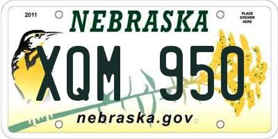 NE license plate XQM950