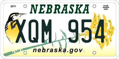 NE license plate XQM954