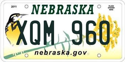 NE license plate XQM960