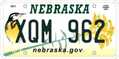 NE license plate XQM962