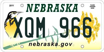 NE license plate XQM966