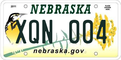 NE license plate XQN004