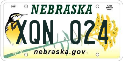 NE license plate XQN024