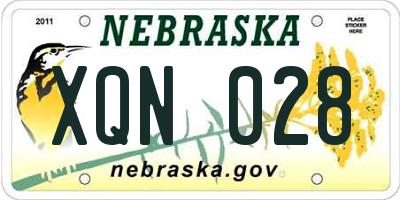 NE license plate XQN028