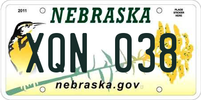 NE license plate XQN038