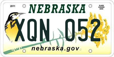 NE license plate XQN052