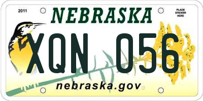 NE license plate XQN056