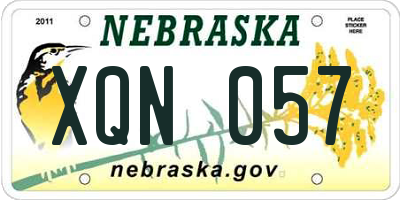 NE license plate XQN057