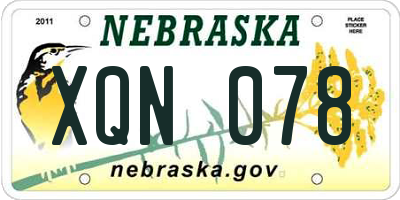 NE license plate XQN078