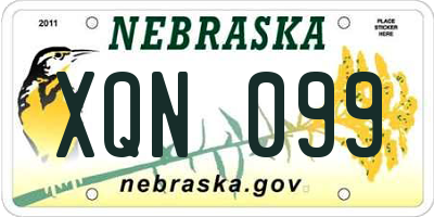 NE license plate XQN099