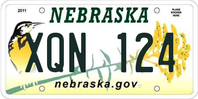 NE license plate XQN124