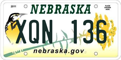 NE license plate XQN136