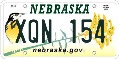 NE license plate XQN154