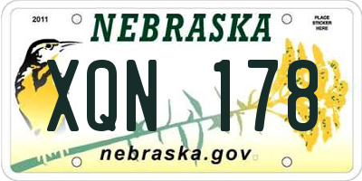 NE license plate XQN178