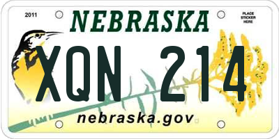 NE license plate XQN214
