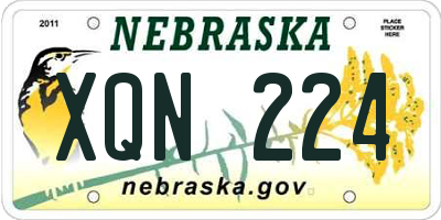 NE license plate XQN224