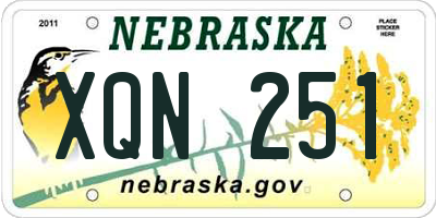 NE license plate XQN251