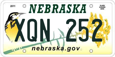 NE license plate XQN252