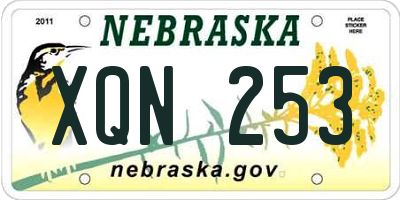 NE license plate XQN253