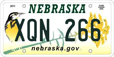 NE license plate XQN266