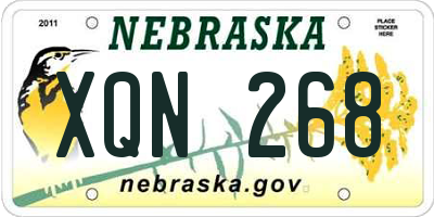 NE license plate XQN268
