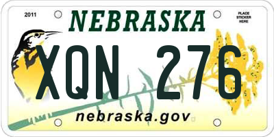 NE license plate XQN276