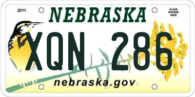 NE license plate XQN286