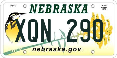 NE license plate XQN290
