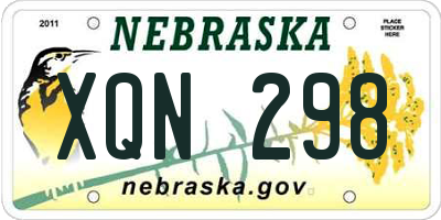 NE license plate XQN298